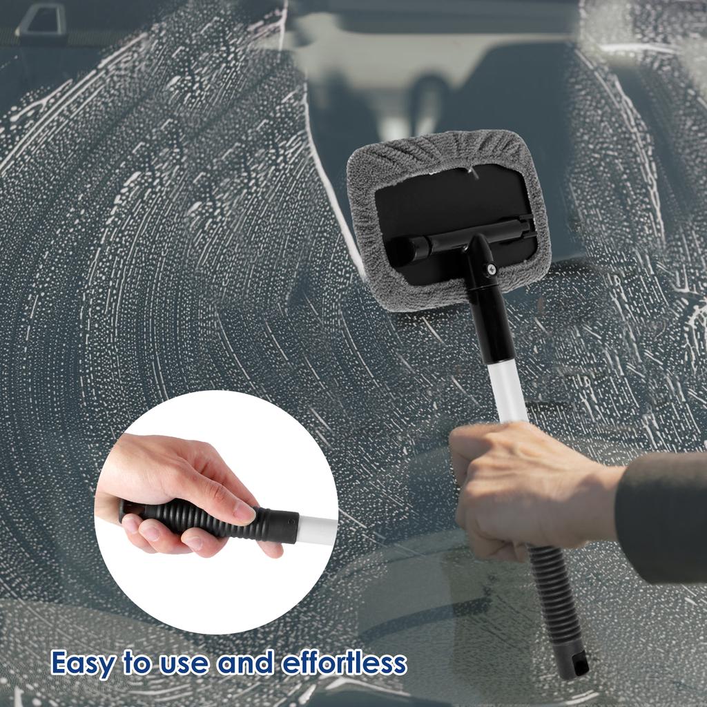 New Car Window Cleaner Brush Kit Windshield Cleaning Mop Microfiber Towel Car Detail Interior with Long Handles Cleaning Tools