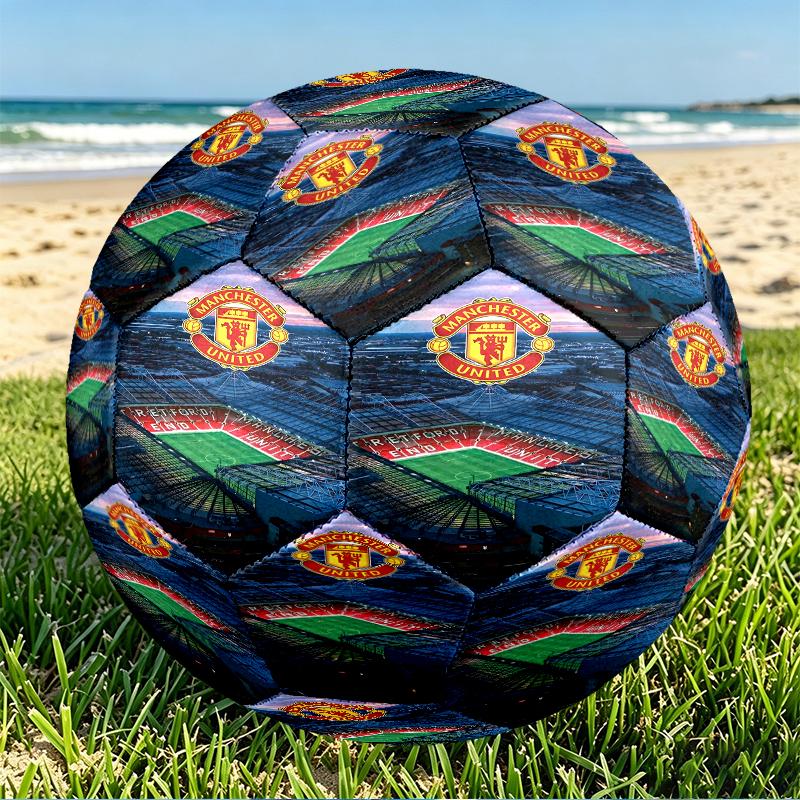 Manchester United F.C Print Size 5 Soccer Ball, PU Wear Resistant Football for Match Training and Daily Practice, Birthday Gift for Soccer Fans