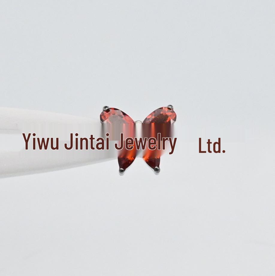 

Титановий сплав F136 Zircon Серце Бант Сережки – Прикраси для Пірсингу Солодкого Стилю Head Only (No Rod)