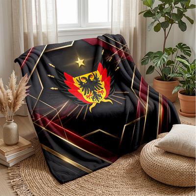 Belgien Fußball Bedruckte Flanelldecke Hautfreundlich Warm Dekorativer Überwurf für Innen Couch Bett Tägliche Nutzung