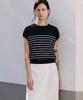 Aesmoeo Lea Dolman Sleeve Stripe Knit (Black)