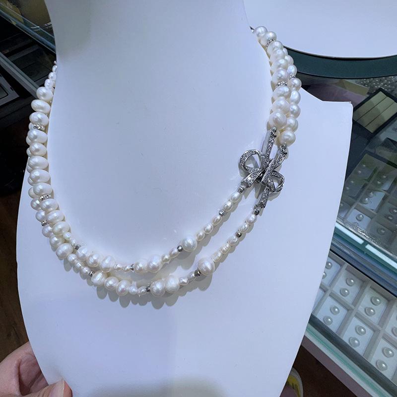 Elegant Double-Layer Bow Necklace: Chic, Retro, and Versatile