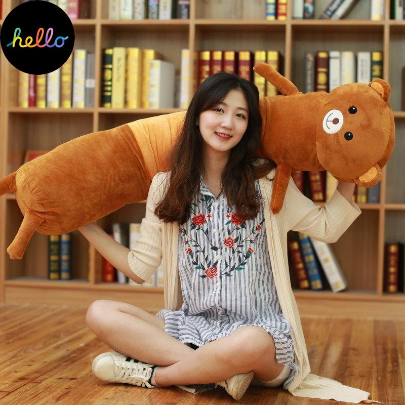 Long Strip Pute Sylindrisk Plysj Sovepute Avtagbar Vaskbar Seng Sovepute