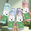 1PC Christmas Tree Ghost Cute Festive Art 750ml Color Plastic Sports Water Bottle Leakproof Flip Straw Lid Suitable for Sports Office Home Use