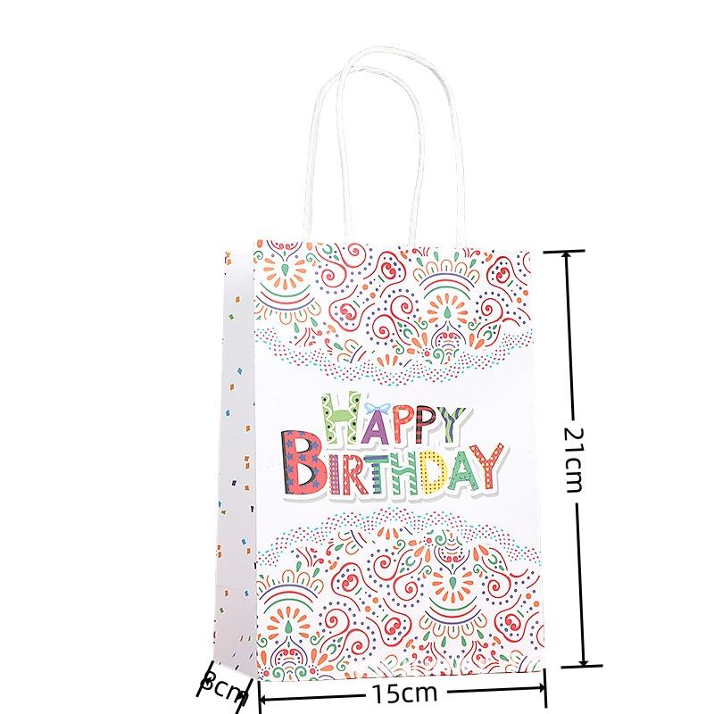 StoBag, Happy Birthday Durable Reusable Paper Tote Bags, for children's birthdays, parties, joyful event, 12/30pcs