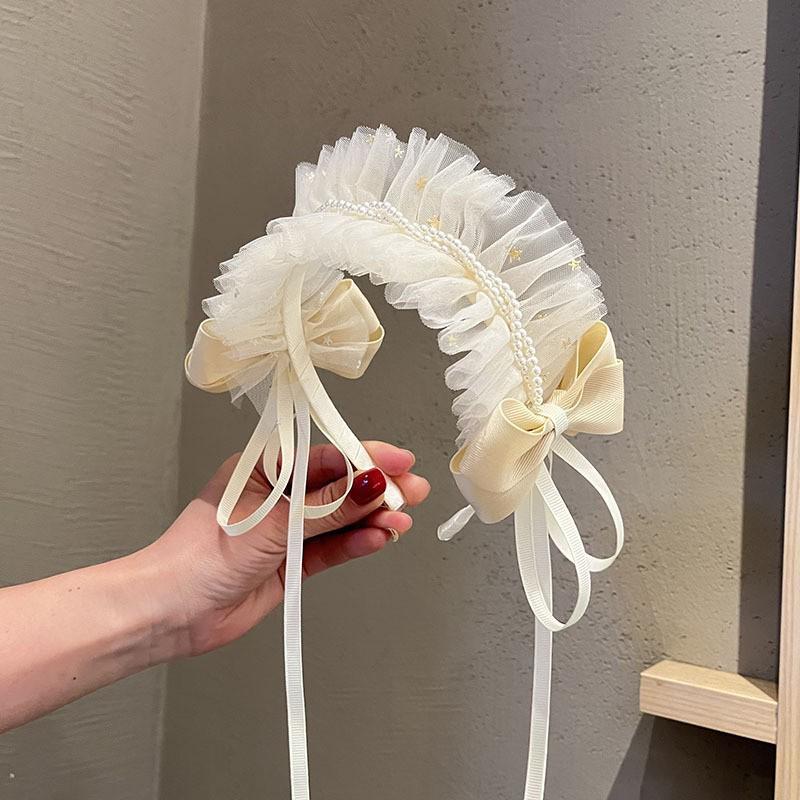 Retro Lolita Pleated Lace Headband & Hair Clip - Cute Children's Hair Accessories