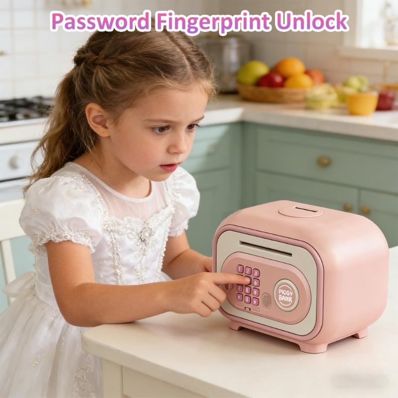 Piggy Banks with Fingerprint Password Electronic Cash Coin Banks Money Saving Box Birthday Gift for Boy Girls