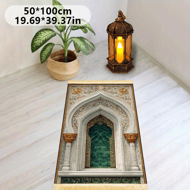 VIKAMA Luxury Fringe Prayer Mat Foldable Men's and Women's Family Prayer Rug Portable Indoor/Outdoor Ramadan Muslim Prayer Mat