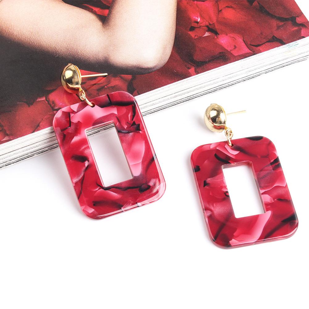 Women Fashion Resin Square Earrings Girl Party Earings Geometric Shape Long Earring