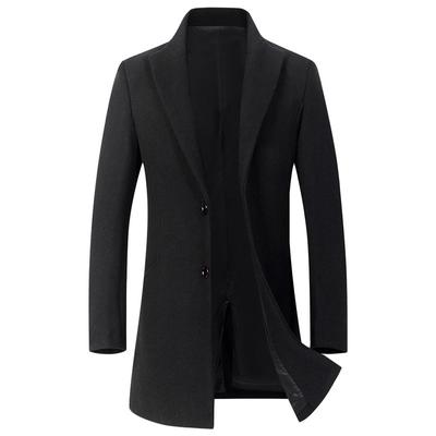 Herbst und Winter Neuer Herren Wollmantel Mittellanger und langer Anzugkragen Baumwolle Verdickter Wollmantel Trenchcoat Herrenmantel