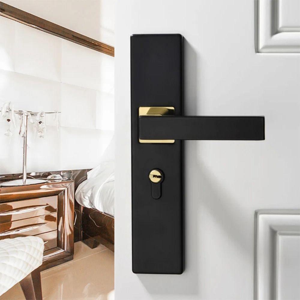Square Interior Door Handle Lockset Universal Door Knob  Household Hardware