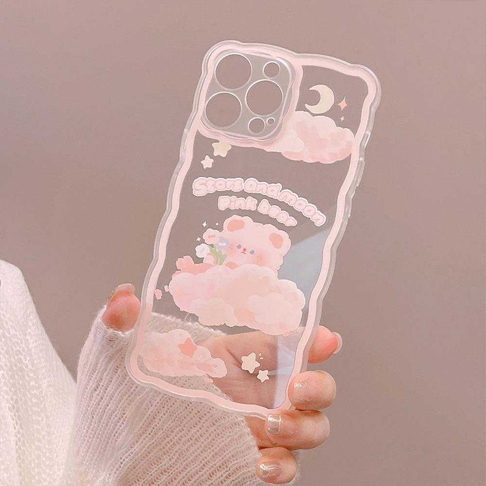 Wavy Lace IPhone 15 Mobile Phone Case 13 Apple 14 Promax Transparent 12 Protective Case 16 Suitable for 11 Soft Case