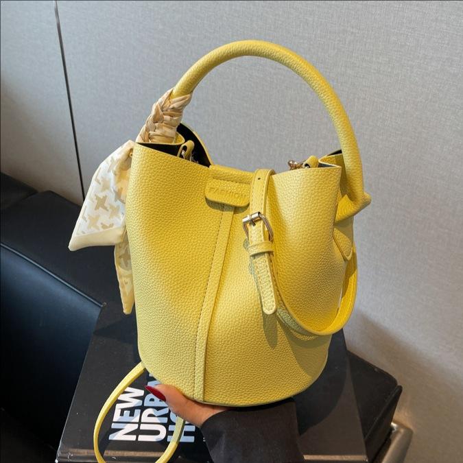 Wucifang Bags Women's Yellow Fashion Versatile Portable Bucket Bag New Casual Shoulder Crossbody Bag