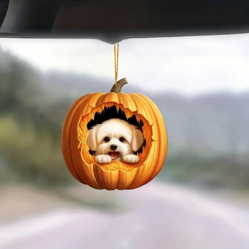 Pumpkin Acrylic Adorable Doll Car Pendant For Rearview Mirror Decoration Gift