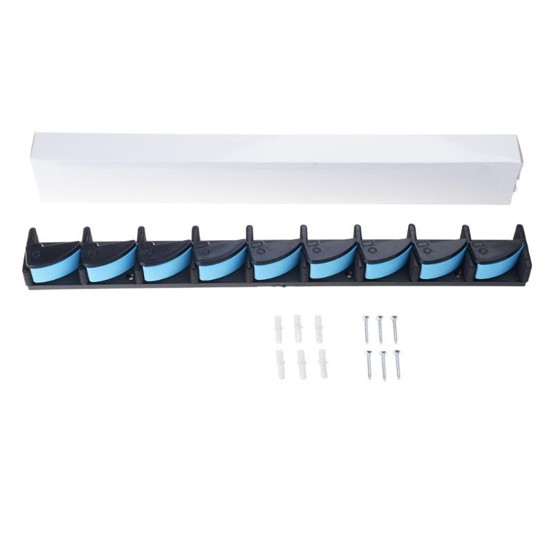 Настенный держатель для удочек, стойка для 9 удочек, вертикальная стойка для удочек, инструмент для хранения удочек, прочный 1