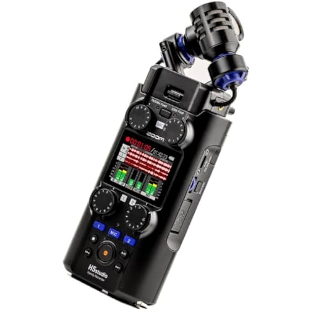 

[DGP2025 Gold Award] ZOOM Zoom H5 Studio Handy Recorder, 32 Bit Float Recording Compatible, Music...
