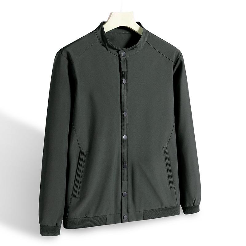 Men's Fashion Versatile Plus Size Baseball Collar Jacket: Spring & Autumn Business Casual Single-Breasted Design