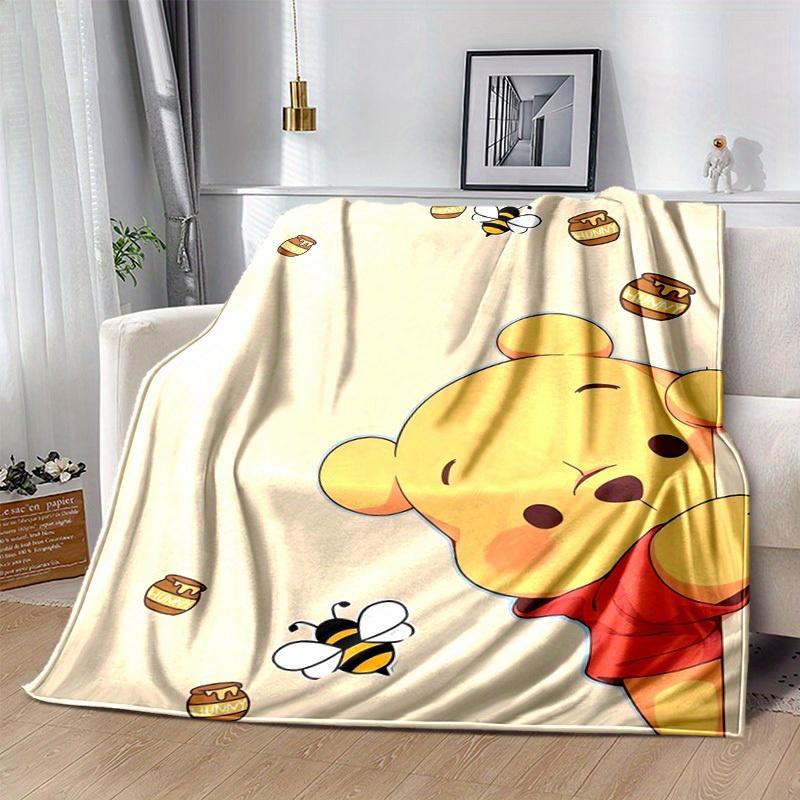 1pc Winnie the Pooh Honey Bee Print Blanket Cozy Throw for Home Decor, Couch Cover, Outdoor Use, Travel