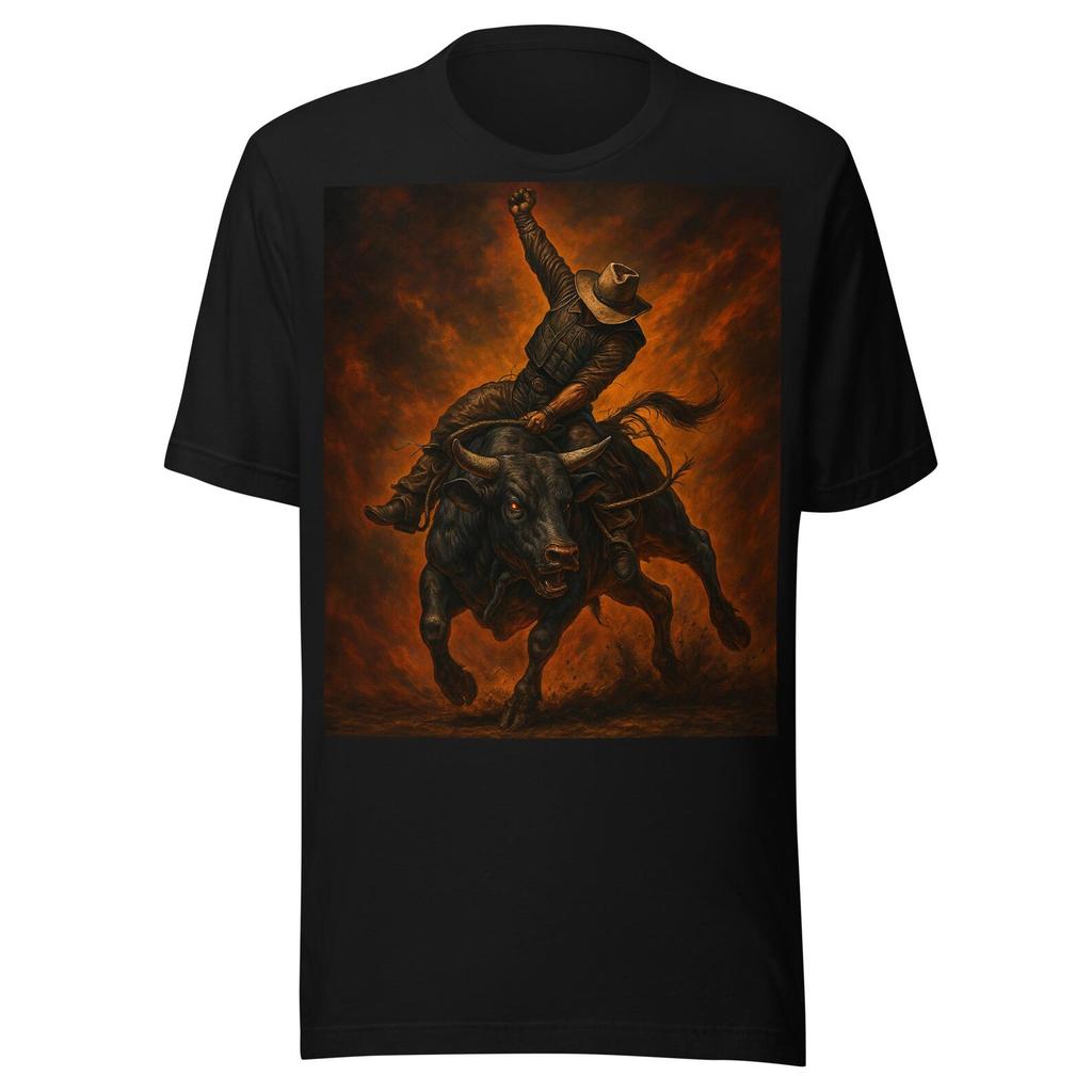 Rodeo Cowboy Bull Rider Western Art Print Unisex t-shirt