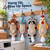 Seasonal Craft Kits Crochet Animal Bag Holder DIY Kit Hanging Plastic Make Easy Patterns Cute Raccoon Highland Cow Organizer for Home Kitchen Decor,