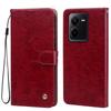 Vintage Crazy Horse Texture PU Leather Flip Wallet Phone Case for Vivo V25e,V25 5G Card Holder Kickstand Shockproof Protective Cover