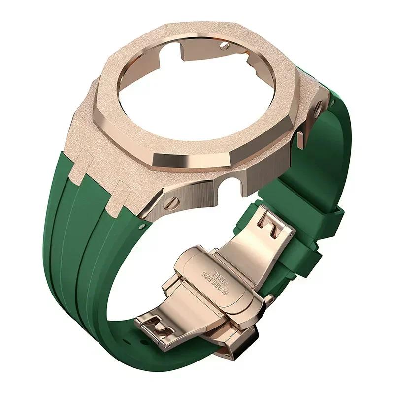 Zestaw modyfikacyjny Gen4 do Casioak GM2100 Metalowa obudowa ze stali nierdzewnej Gumowy pasek Zestaw do modyfikacji Akcesoria Casioak GM-2100 ze śrubami