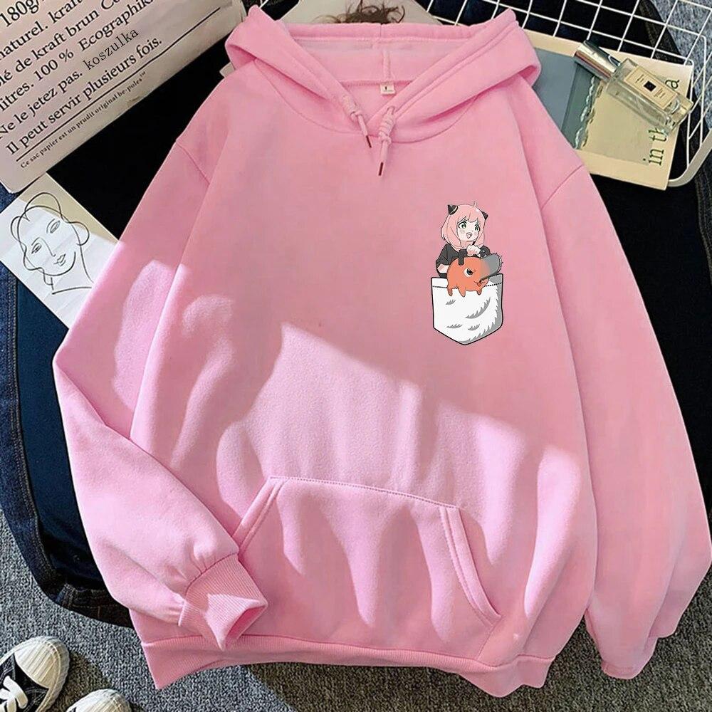 Cute Anya and Pochita Classic Hoodie Hoodies Winter Anime SPY X FAMILY Women Spring/Autumn Unisex Sweatshirt Harajuku Sudaderas Unisex