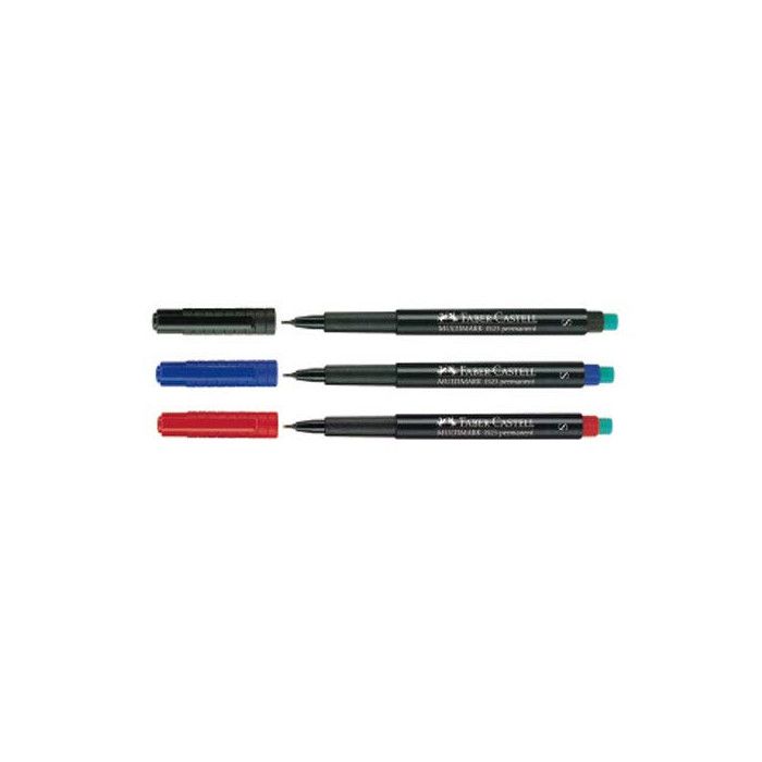 Faber-Castell MULTIMARK 1523 Marqueur Permanent Noir 0.4 Mm Très Fin Avec Gomme