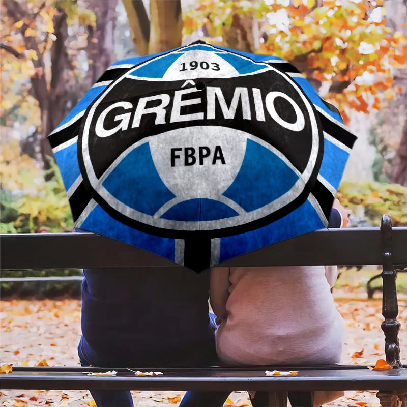 Grêmio FBPA pattern, automatic folding umbrella, portable and foldable design, 8 ribs, a Christmas or birthday gift.