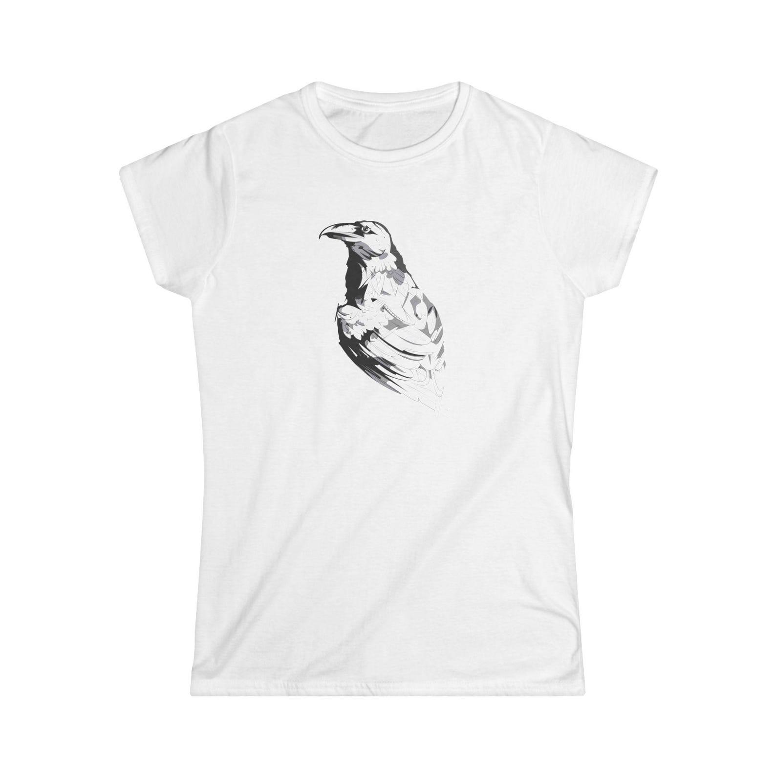 Womens Raven Graphic Tee, Goth Aesthetic Shirt, Gothic Casual Wear, Corvid Lover Gift, Halloween Outing, Trending Festival Fashion 4XL