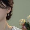Vintage lace natural freshwater pearl earrings for women, S911 silver needle light luxury high-end design, niche design versatile studs