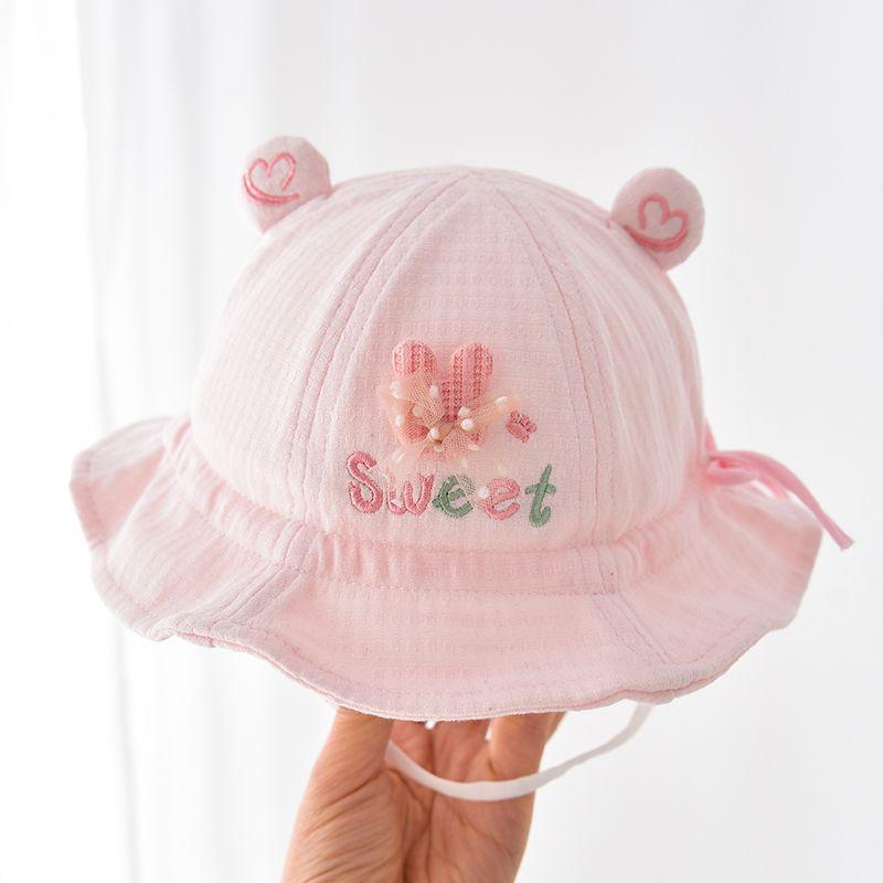 Cute Baby Bucket Hat Spring Autumn Thin Sun Protection Cap Adorable Infant Fishing Hat For Boys And Girls