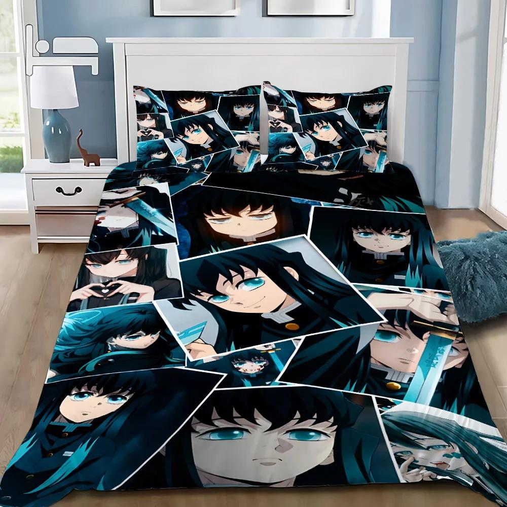 Anime Duvet Cover Pillowcase M-Muichiro tokitoS Bedding Set Adult Boy Girl Adult Bedroom Decoration Gift Single Double
