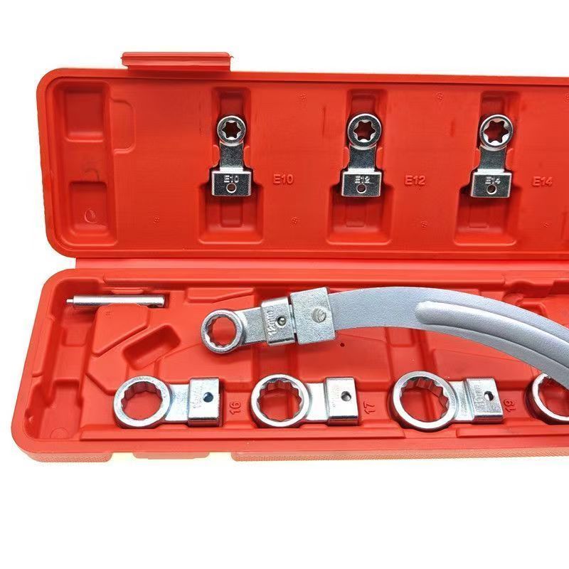 Automobile Engine Belt Adjustment Wrench 15-Piece Set Pulley Special Tools Idler Belt Tension Wrench for Vehicle Maintenance