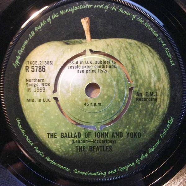 

7inch Record BEATLES The Ballad Of John And Yoko R5786 APPLE RECORDS 1969 UK Rock Used