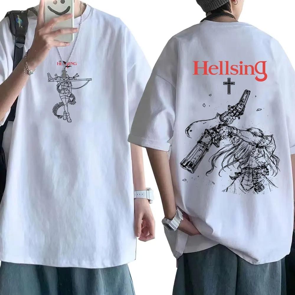 2026 Anime Hellsing Abraham Van Helsing Vampir Alucard Grafik T-Shirt Herren Damen 90er Manga Lässiges Übergroßes T-Shirt Männliche Mode T-Shirts