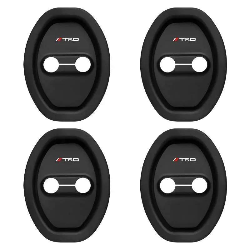 4Pcs Silicone Anti-collision Car Door Lock Protection Cover For Toyota Yaris Corolla Avensis Aygo Vitz Vios Yaris Mark-X Mirai