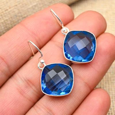 Glorious Tanzanite Gemstone 925 Sterling Silver Jewelry Handmade Earrings For Wedding Gift