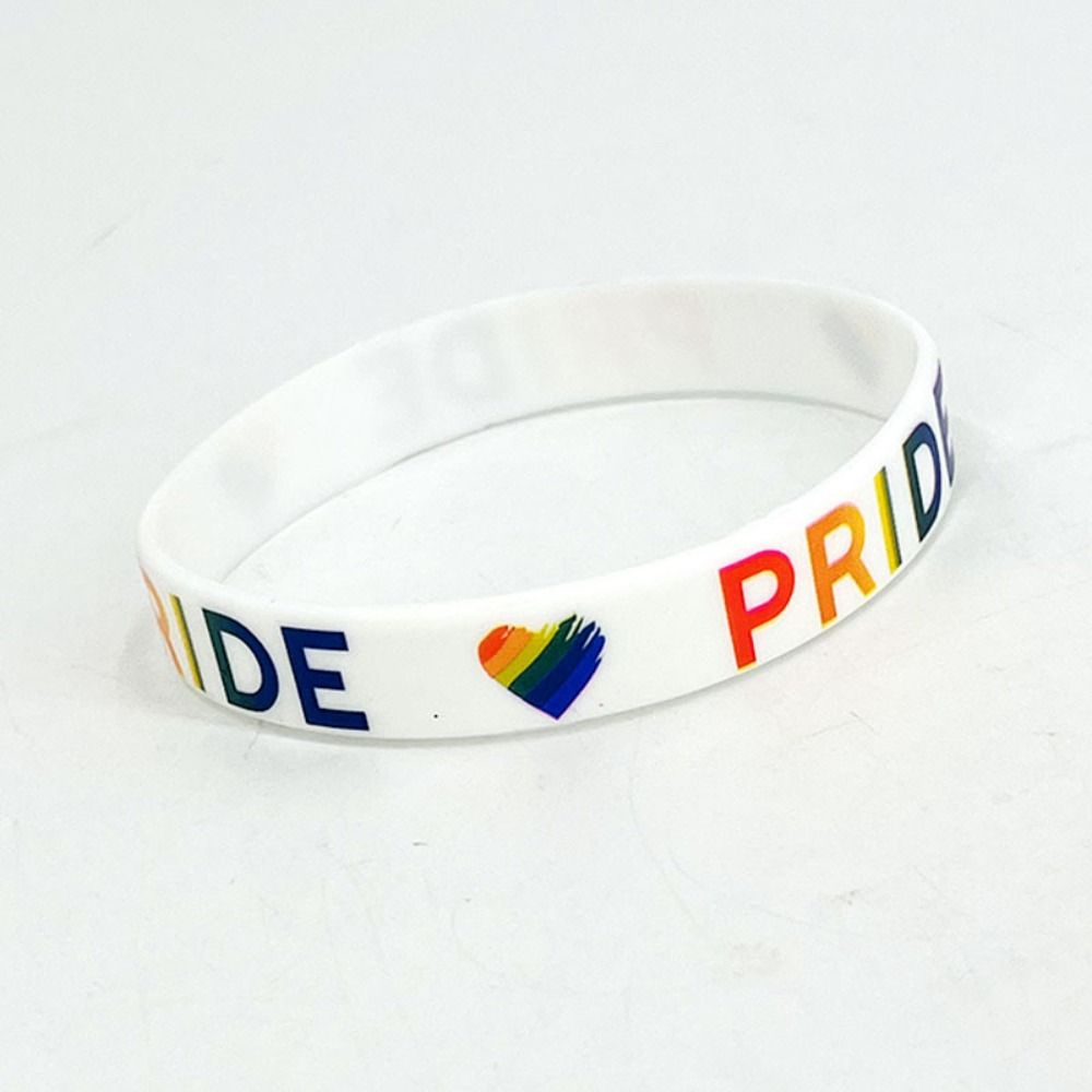 10pcs Rainbow Pride Bracelet Special Lovers Rubber Wristband Proud 6-segment Bracelet  Men Women
