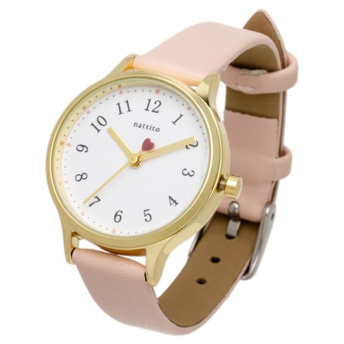 

Fieldwork Women s Analog Watch with Leather Strap and Heart-Shaped Second Hand, Pink, Quinn JN020-3