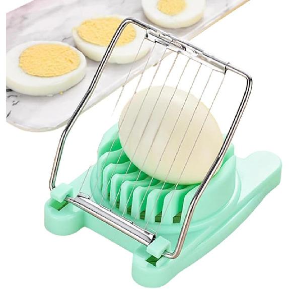 Egg Slicer,3 in 1 Boiled Egg Slicer Easy Clean,Kitchenaid Egg Slicer with Stainless Steel Wire,Egg Slicer for Hard Boiled Eggs Ideal for Salads Egg Slicer-Green