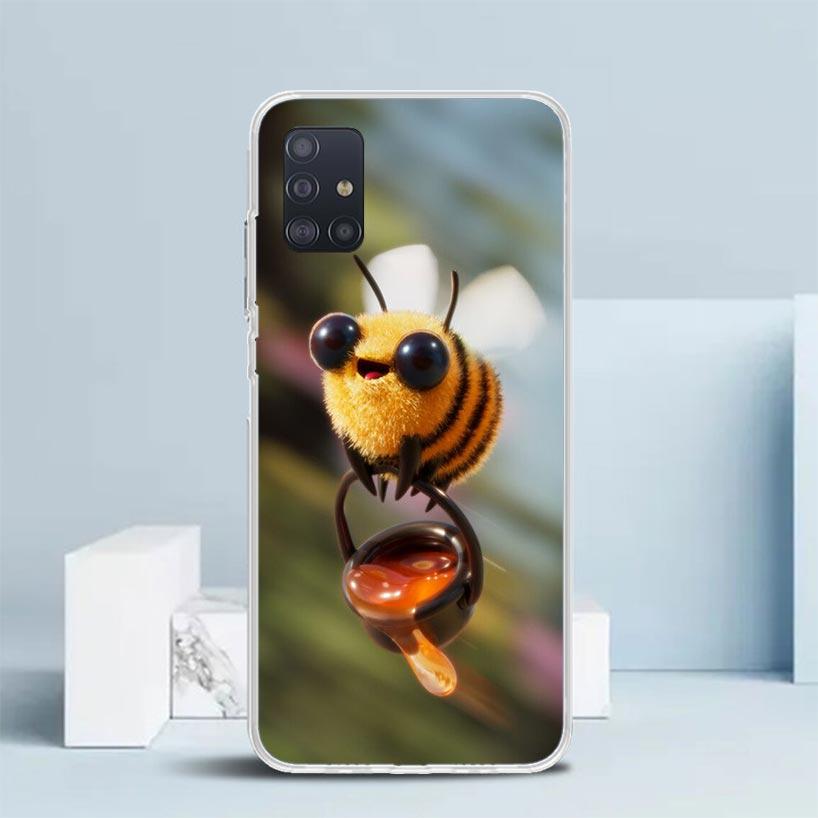 Bee Keeping Honey Animal Soft Cover for Samsung Galaxy A12 A22 A32 A52 A72 A02S Phone Case Note 20 Ultra 10 S10 Plus A51 A71 A50