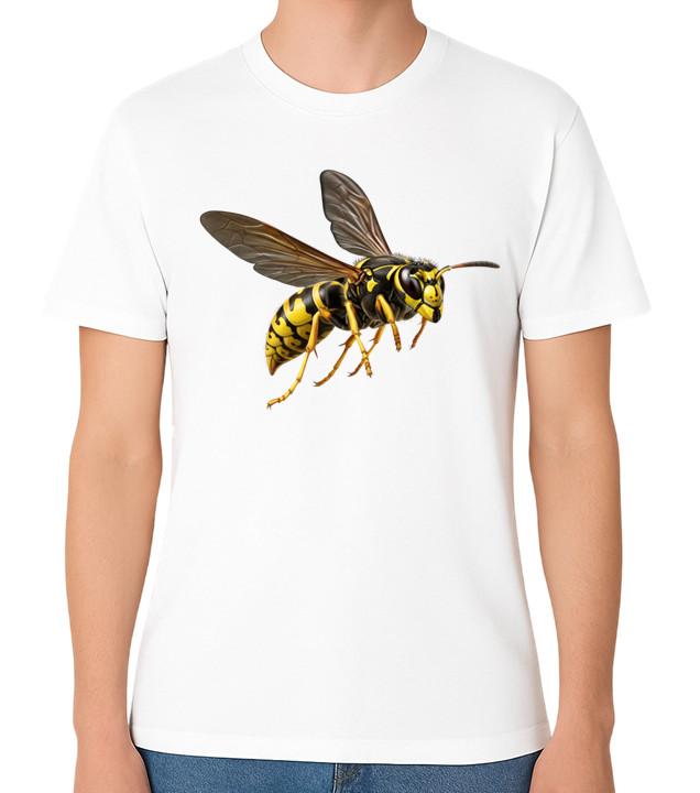 Realistic Wasp Illustration T-Shirt Insect Nature Art Unisex Tee