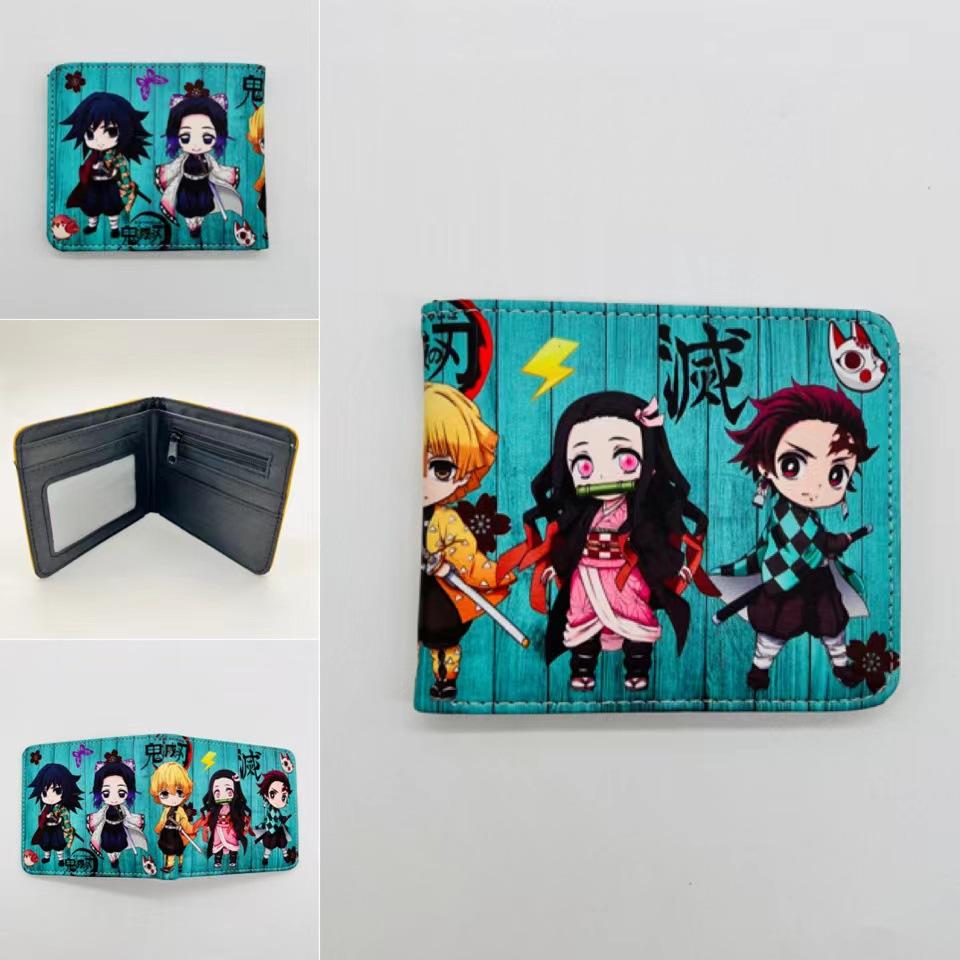 Japan cartoon comics Demon Slayer Short Fold Wallet Cartoon Coin Purse Suitable for Students 0006