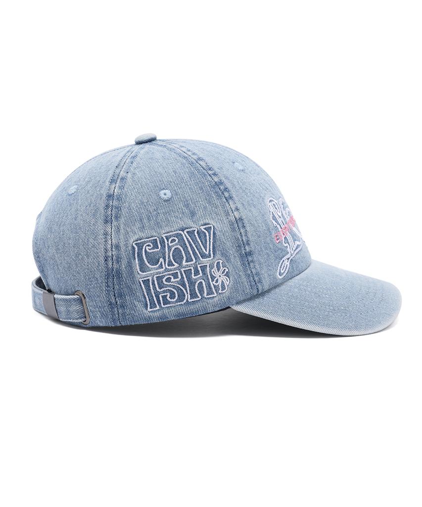 CAVISH Washed Denim Emb Ball Cap Blue(Cv2Fsuab22A)