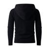 Men's Solid-color Casual Long-sleeved Hooded Pullover, Men's Button Collar Embossed Texture Warm Knitted Sweater