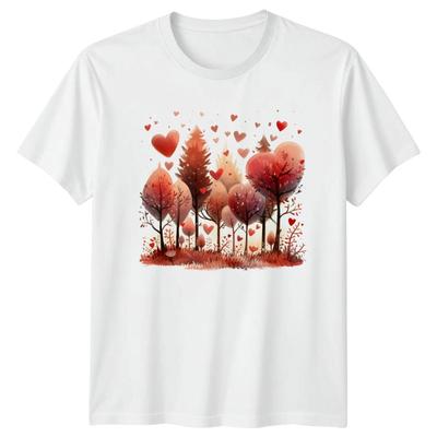 Hearts Forest Trees Unisexs TShirt Unisexs Tee Graphic Unisex Top