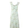 Sweet small flying sleeves floral dress gentle wind dress women's summer niche temperament slim ruffle edge a word long dress