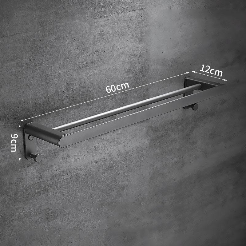 Szary Pistoletowy Aluminiowy Uchwyt na Ręczniki Łazienkowe Montowany na Ścianie Zestaw Łazienkowy Drążek na Ręczniki Uchwyt na Ręczniki Papierowe Uchwyt na Szczotkę do Toalety Akcesoria Łazienkowe