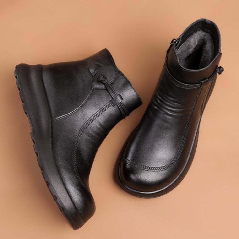 Stivaletti da Donna in Pelle Cotone Scarpe Invernali Velluto Caldi Stivaletti Corti Stivali Invernali da Donna Donna